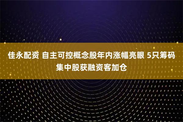 佳永配资 自主可控概念股年内涨幅亮眼 5只筹码集中股获融资客加仓